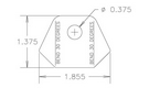 4130 1/8" THK, 3/8" HOLE, 15/16" HT, BENT CHASSIS TAB - QTY 2